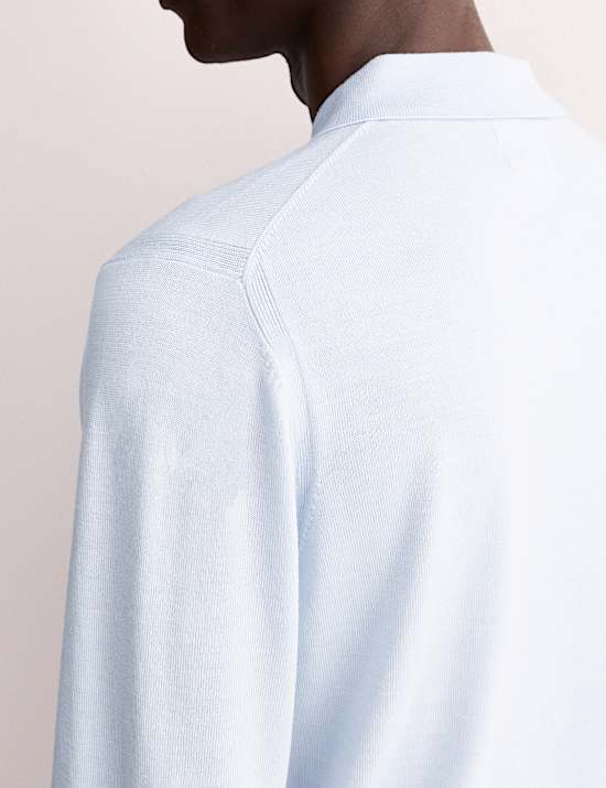 Merino Wool Rich with Silk Knitted Polo Shirt