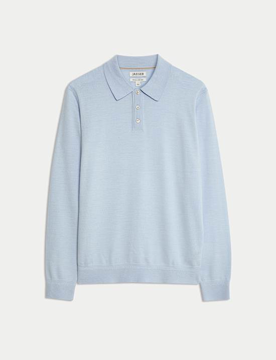 Merino Wool Rich with Silk Knitted Polo Shirt