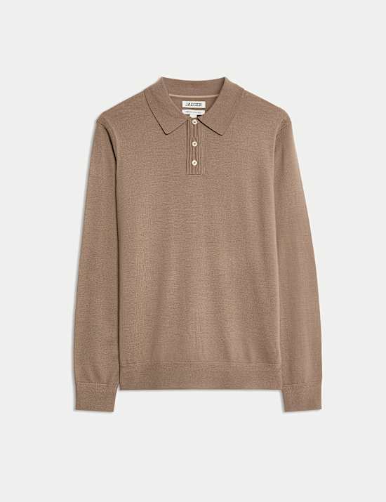 Merino Wool Rich with Silk Knitted Polo Shirt