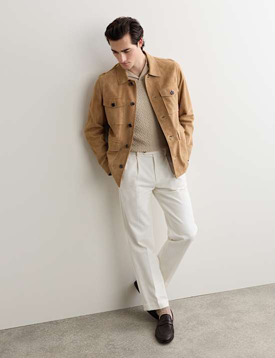 Polo en maille de laine m&eacute;rinos et soie