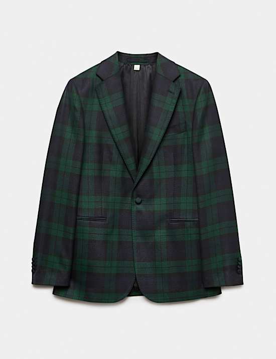 Veste tailleur britannique coupe ajust&eacute;e &agrave; carreaux