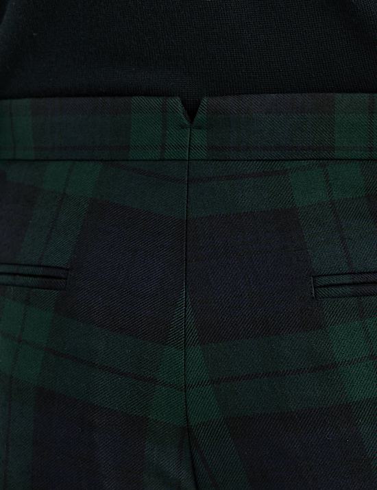 Tailored Fit British Check Suit Trousers