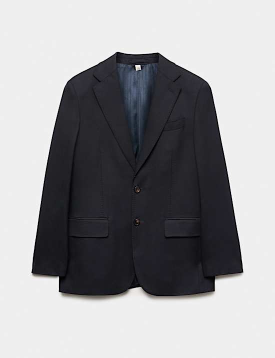 Veste tailleur coupe ajust&eacute;e en flanelle de laine italienne