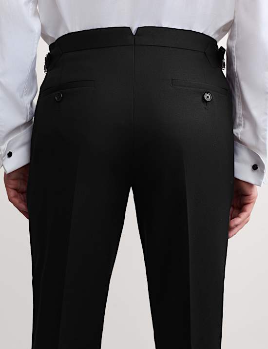 Flat Front Formal Trousers with Wool