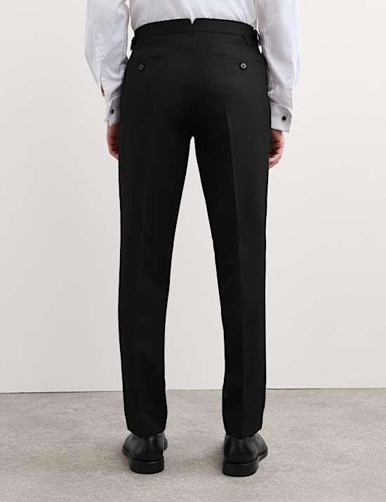 Flat Front Formal Trousers with Wool