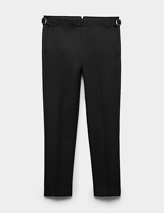 Flat Front Formal Trousers with Wool