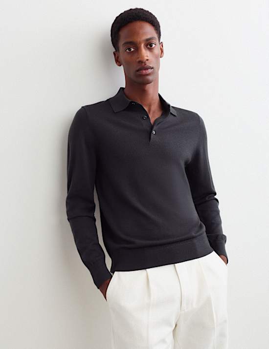 Merino Wool Rich with Silk Polo Shirt