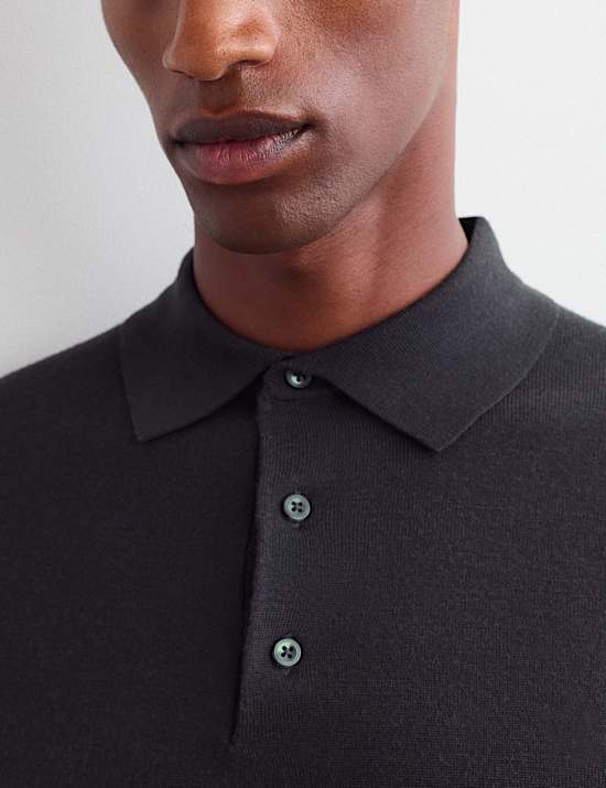 Merino Wool Rich with Silk Polo Shirt