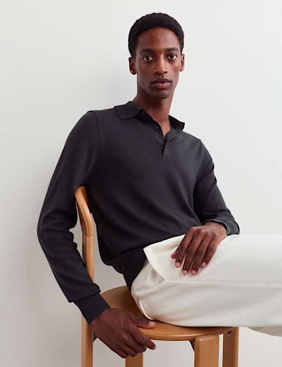 Merino Wool Rich with Silk Polo Shirt