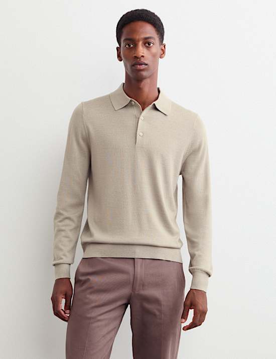 Merino Wool Rich with Silk Polo Shirt
