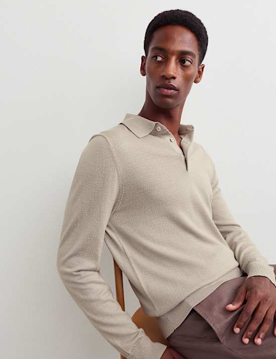Merino Wool Rich with Silk Polo Shirt