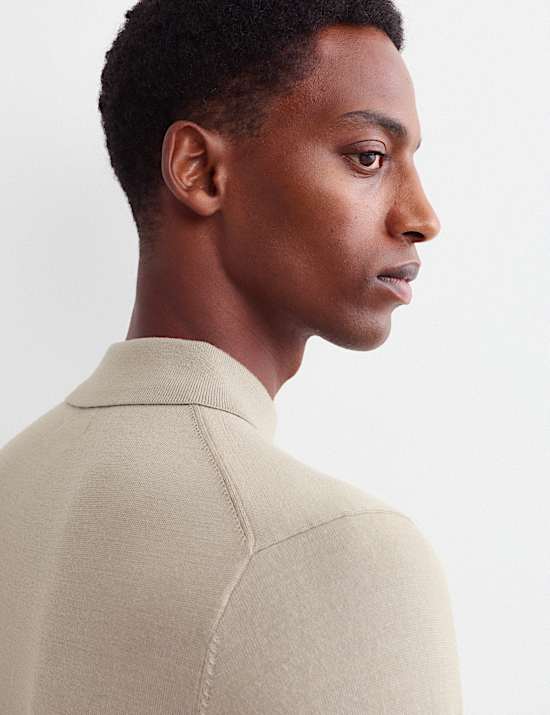 Merino Wool Rich with Silk Polo Shirt