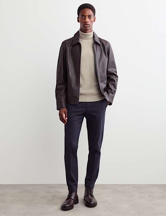 Merino Wool Rich Roll Neck Jumper with Silk