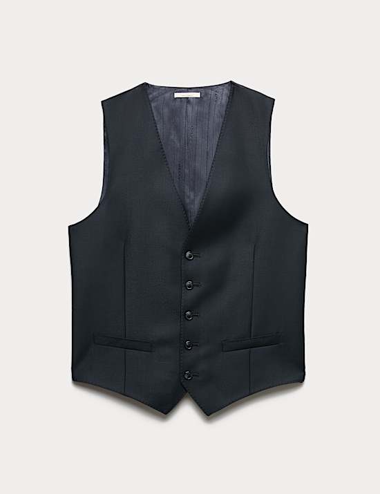 Chaleco de sarga 100% lana de corte sastre