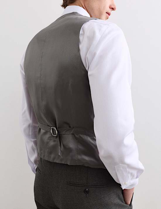 Tailored Fit Pure Wool Twill Waistcoat
