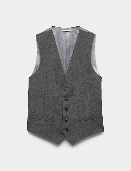 Tailored Fit Pure Wool Twill Waistcoat
