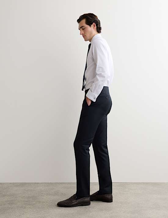 Tailored Fit Pure Wool Twill Suit Trousers