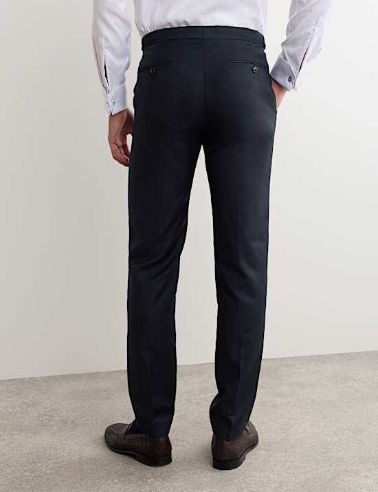 Tailored Fit Pure Wool Twill Suit Trousers