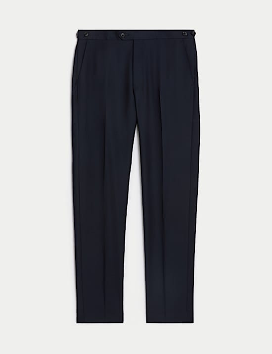 Tailored Fit Pure Wool Twill Suit Trousers