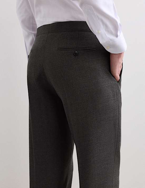 Pantalon de costume coupe ajust&eacute;e 100 % laine serg&eacute;e