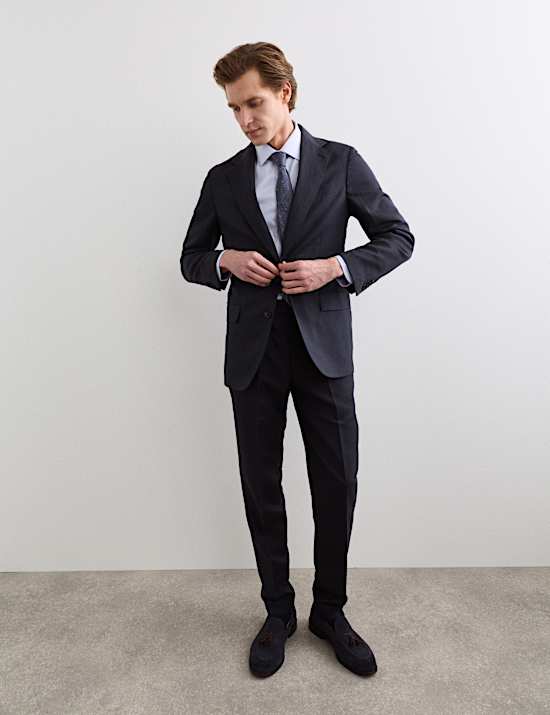 Tailored Fit Italian Silk & Linen Suit Jacket