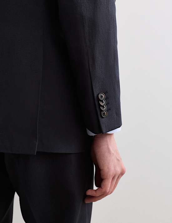 Tailored Fit Italian Silk & Linen Suit Jacket