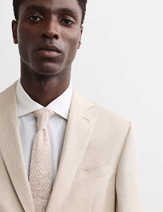 Tailored Fit Italian Silk & Linen Suit Jacket