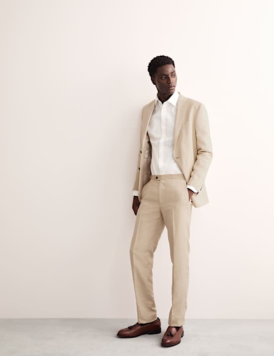 Tailored Fit Italian Silk & Linen Suit Jacket