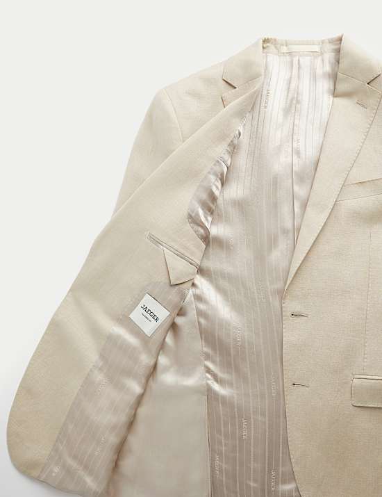 Tailored Fit Italian Silk & Linen Suit Jacket