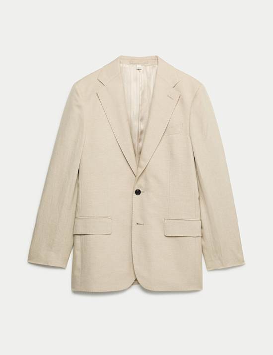 Tailored Fit Italian Silk & Linen Suit Jacket