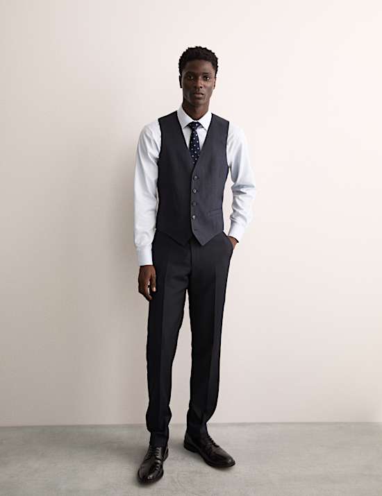 Tailored Fit Silk & Linen Blend Waistcoat