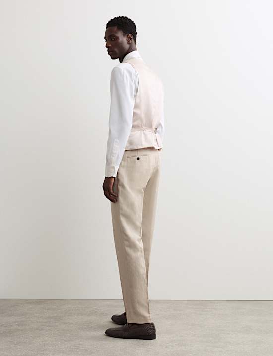 Tailored Fit Italian Silk & Linen Waistcoat