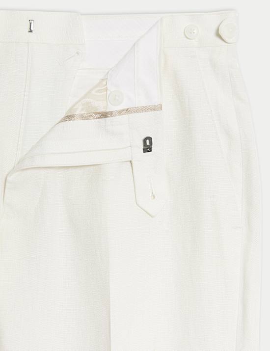 Tailored Fit Italian Silk & Linen Suit Trousers