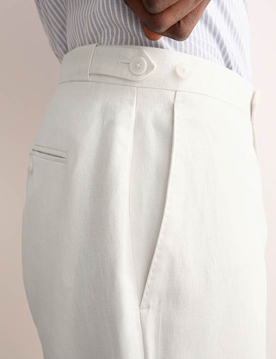 Tailored Fit Italian Silk & Linen Suit Trousers