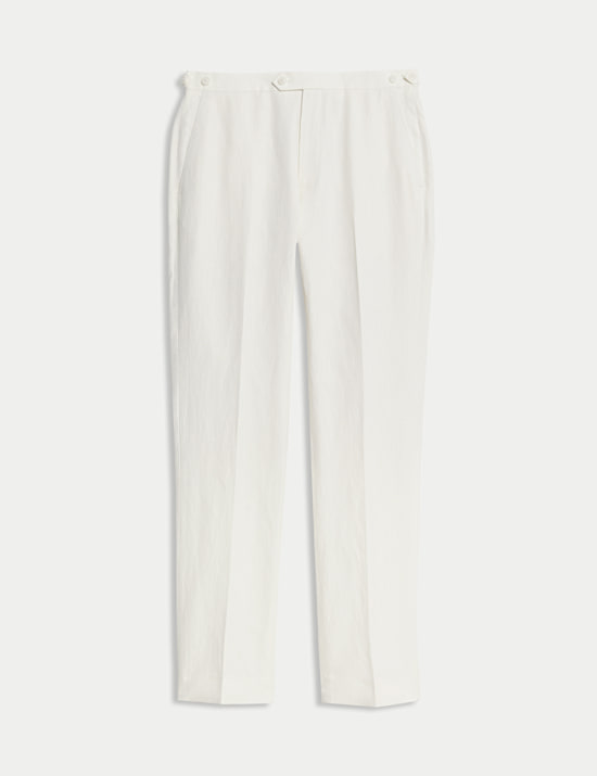Tailored Fit Italian Silk & Linen Suit Trousers