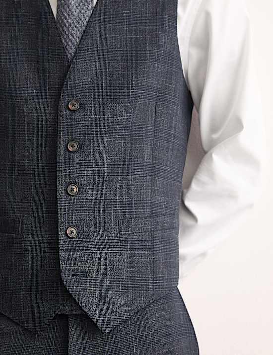 Gilet de costume en lin et soie et laine italienne