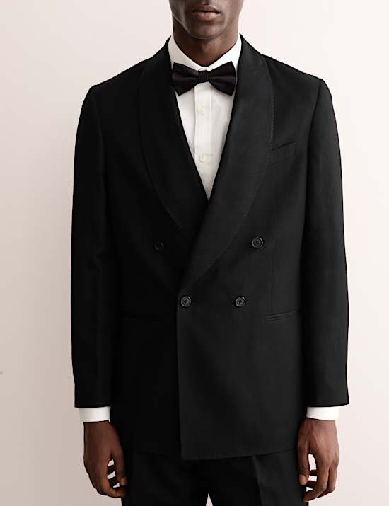 Tailored Linen Wool Blend Jacket with Silk