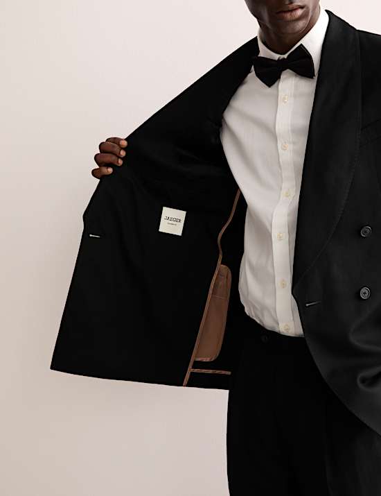 Tailored Linen Wool Blend Jacket with Silk