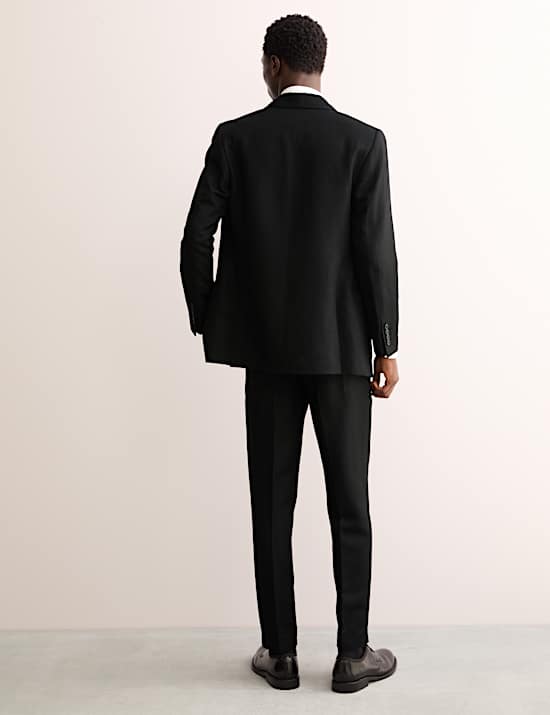 Tailored Linen Wool Blend Jacket with Silk