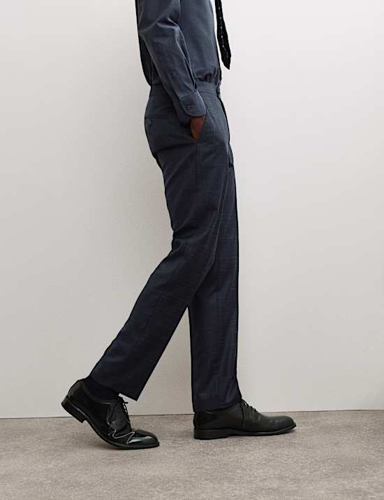 Tailored Fit Wool Rich Flat Front Trousers