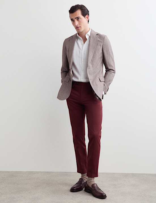 Chino ajust&eacute; en coton italien