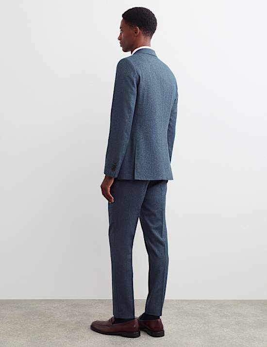 Tailored Fit Italian Wool Textured Suit Jacket