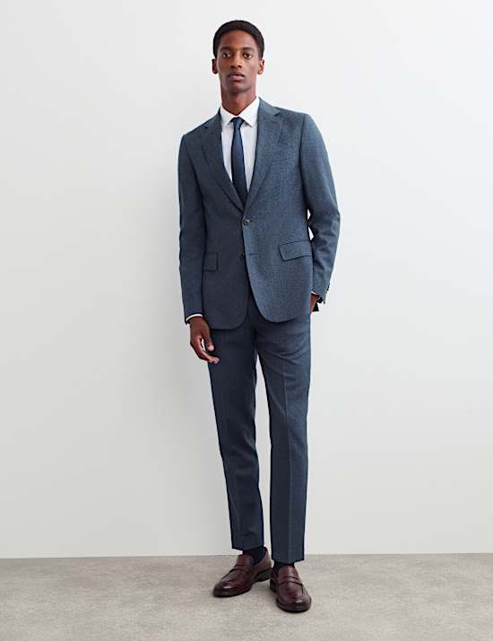 Tailored Fit Italian Wool Textured Suit Jacket