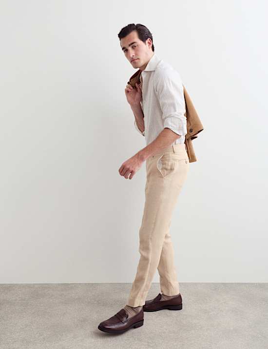 Tailored Fit Pure Linen Trousers