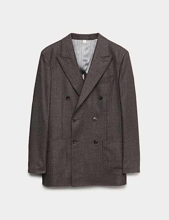 Houndstooth Double Breasted Suit Jacket