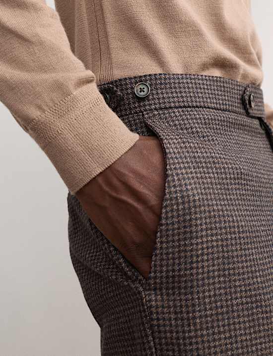 Wolrijke gem&ecirc;leerde broek met zijde