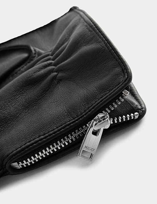Gants en cuir avec fermeture zipp&eacute;e