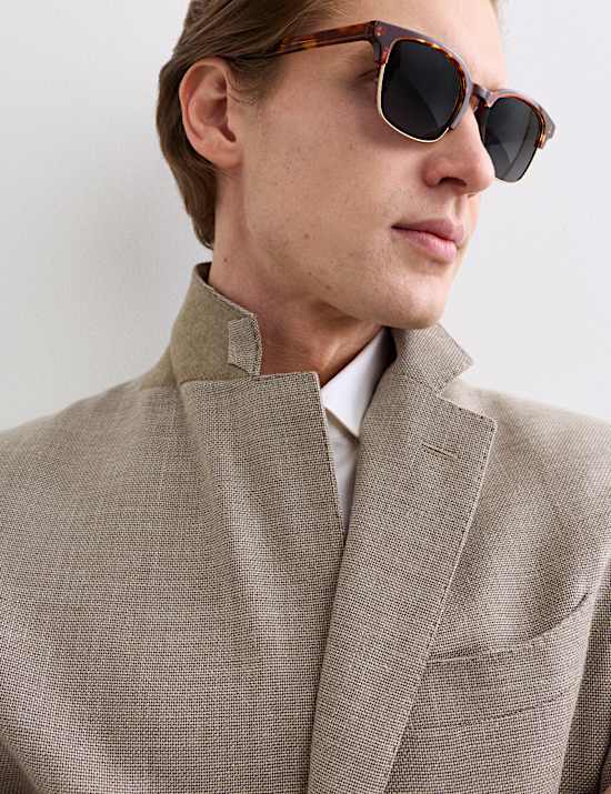 Tailored Fit Italian Wool Rich Check Blazer