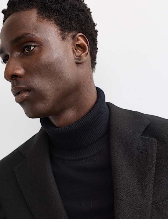 Italiaanse, wolrijke blazer van keperstof met elegante snit