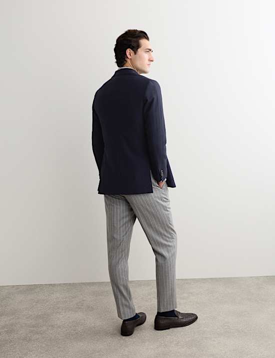 Gedefinieerde blazer van wol met visgraatmotief